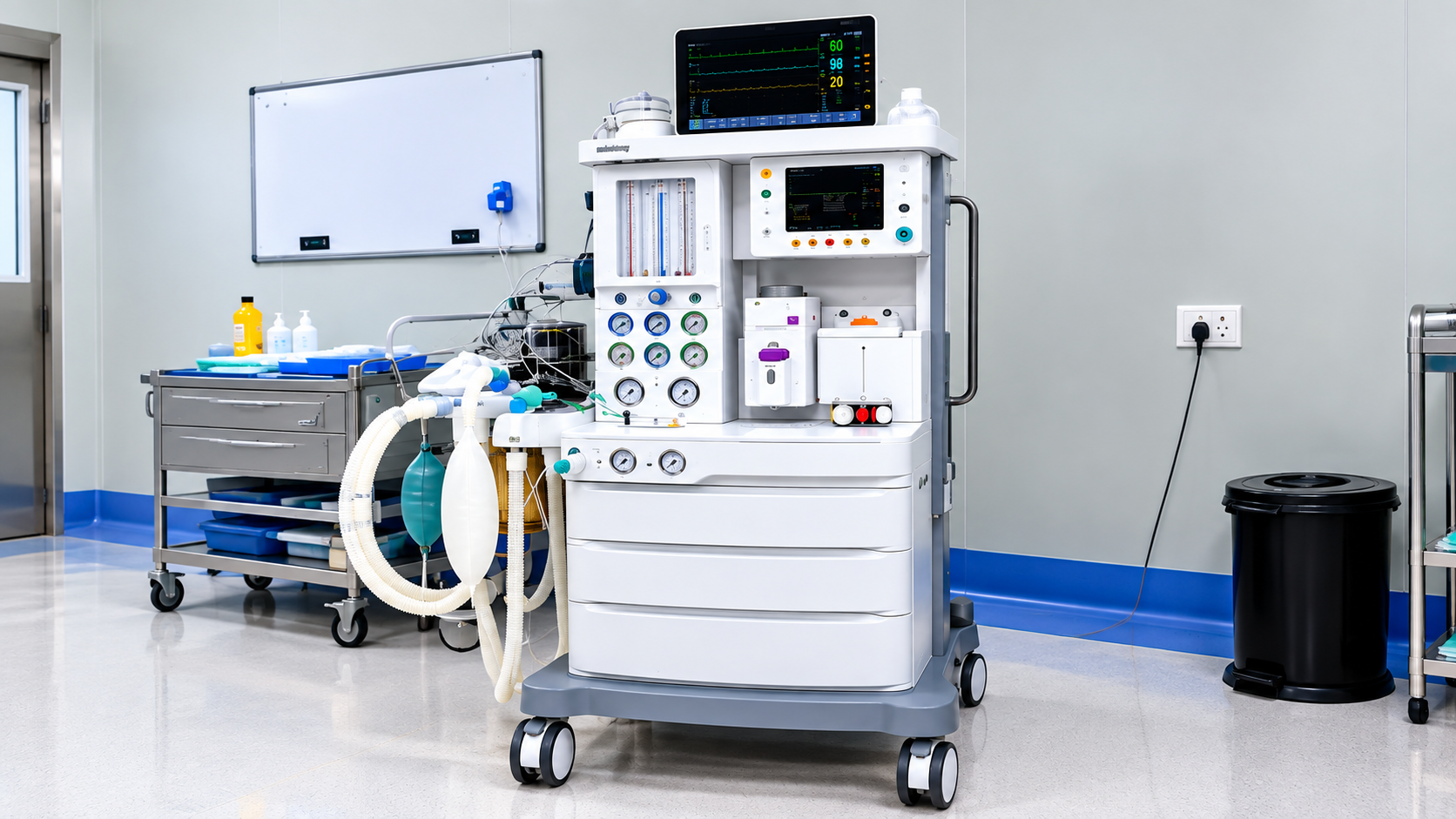 Anaesthesia equipment at Om Multispeciality Hospital